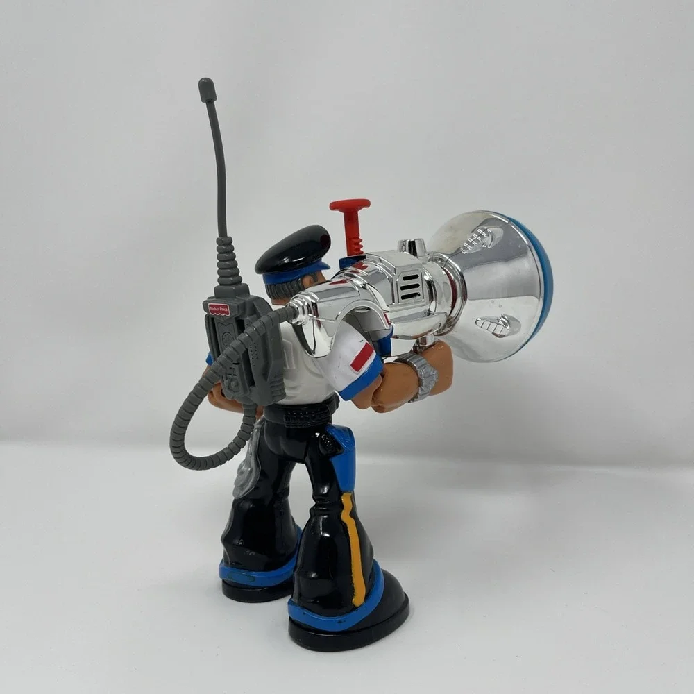 2000 Fisher Price Rescue Heroes Metal Crew Sergeant‎ Siren Cool Chrome Look